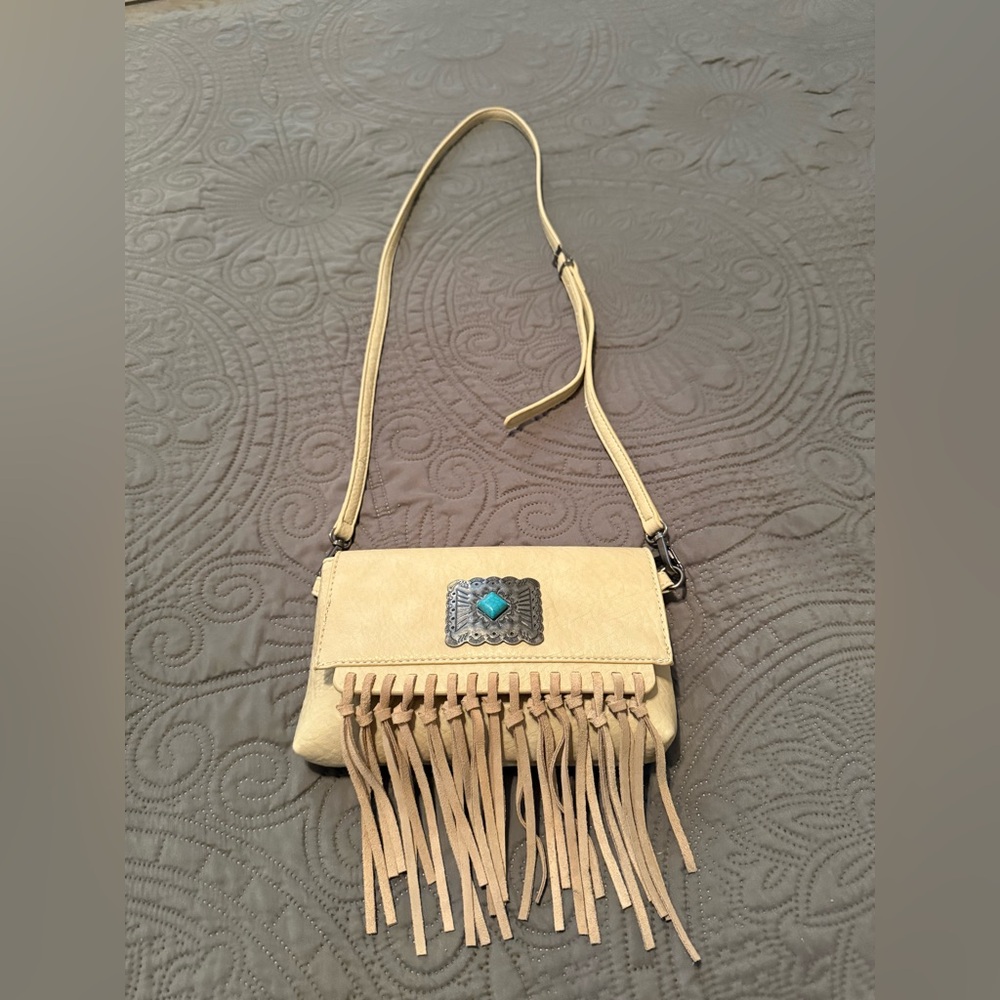 Fringe Crossbody Bag in Cream